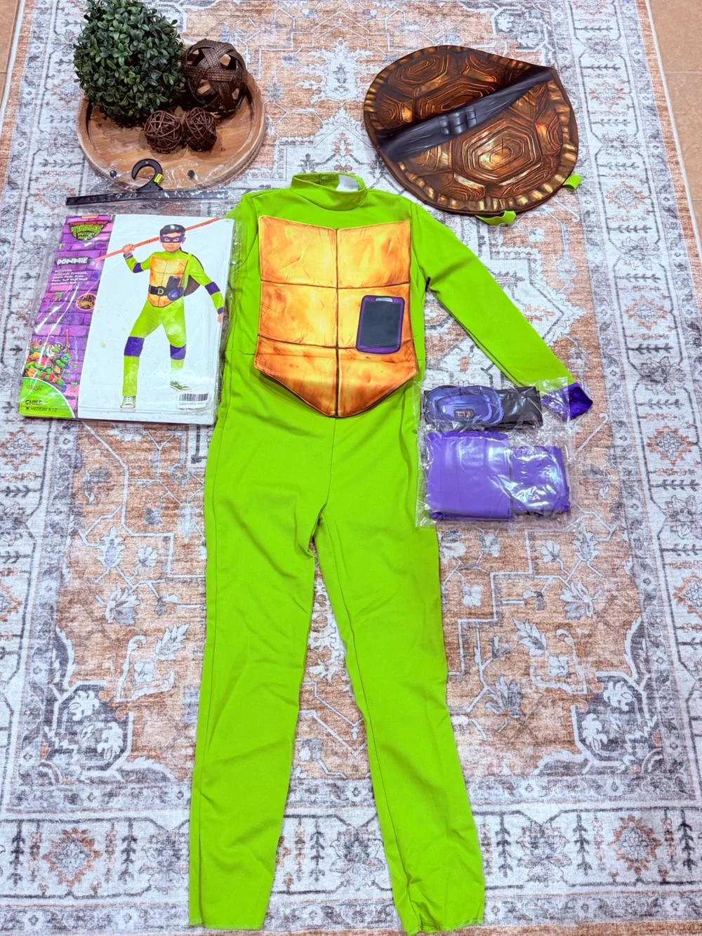 Kids Ninja Turtle Green & Purple Costume - Brand: